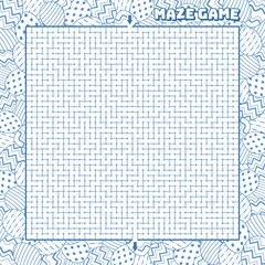 Maze puzzle game with easter eggs background. Labyrinth conundrum hard level.