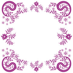 floral frame of lilac color from floral ornaments for design