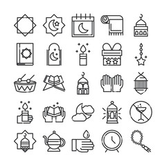 celebration ramadan arabic islamic celebration line style icon