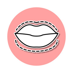 lip augmentation sticker icon. Simple thin line, outline vector of anti agies icons for ui and ux, website or mobile application