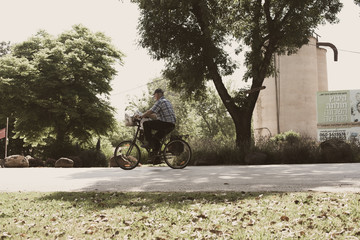A Man Ride Bicycle VINTAGE
