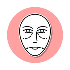 Antiaging face Botox sticker icon. Simple thin line, outline vector of anti agies icons for ui and ux, website or mobile application