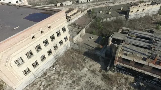 Abandoned construction site of Hospital. (aerial drone image)Abandoned at 1991,during Ukrainian undependence crisis.  Kiev,Ukraine