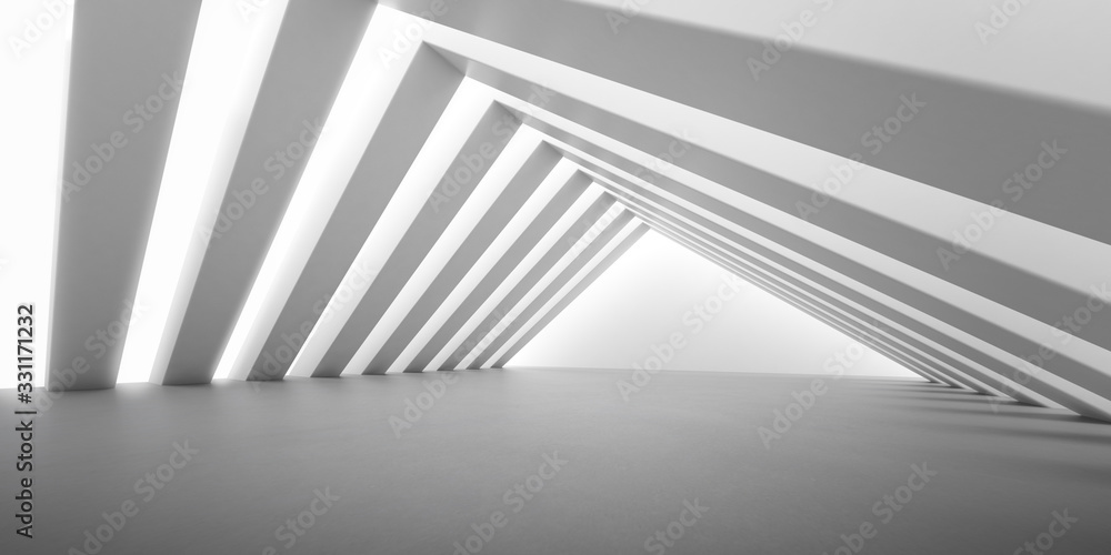 Poster abstract of concrete interior with the light cast shadow on the wall ,geometric structure,perspectiv