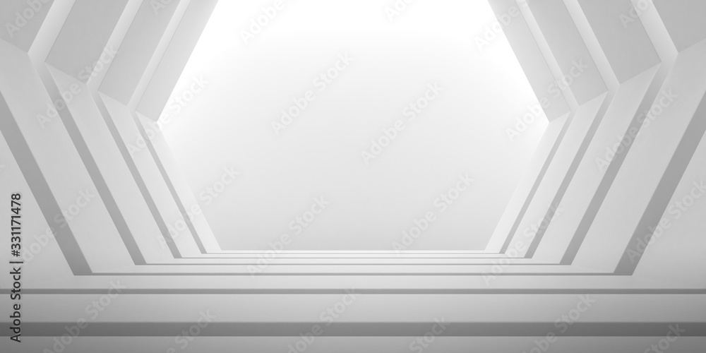 Poster abstract of concrete interior with the light cast shadow on the wall ,geometric structure,perspectiv