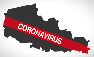 Obraz premium Nord-Pas-de-Calais FRANCE region map with Coronavirus warning illustration