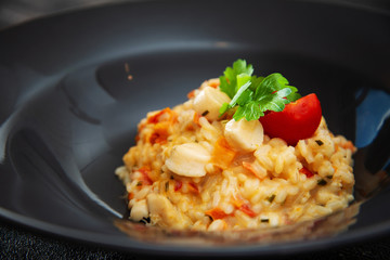 Risotto Scallops and dried tomatoes