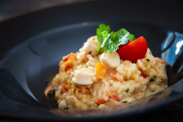 Risotto Scallops and dried tomatoes