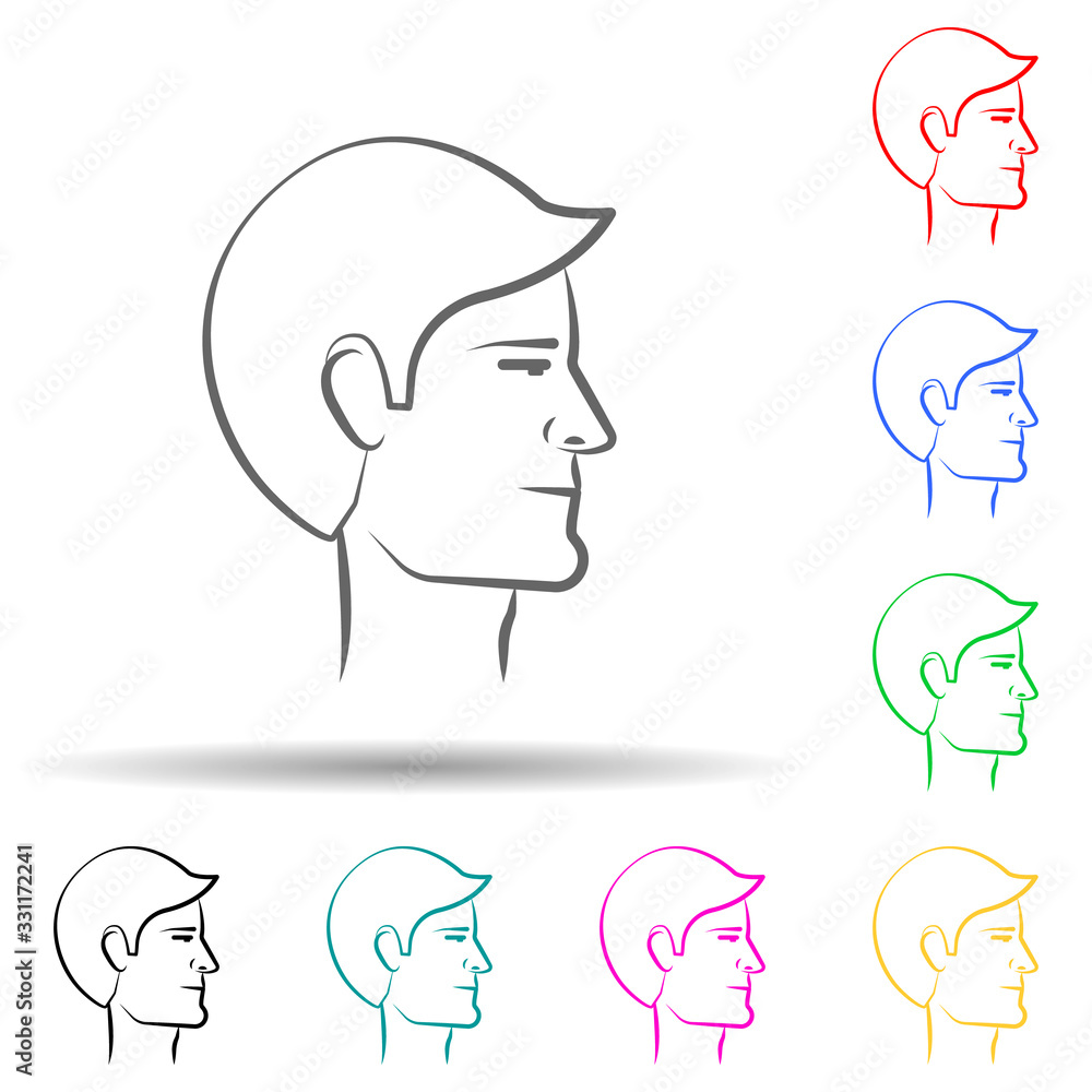 Aufkleber businessman avatar hand drawn multi color set icon. simple thin line, outline vector of business ico
