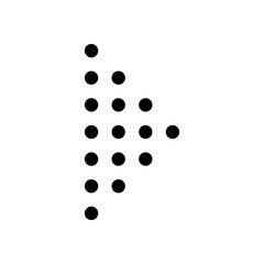 Digital dotted play symbol. Black icon on white background