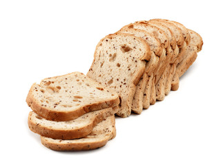 sliced seed bread isolated