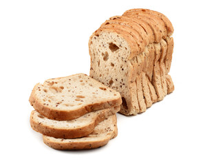 sliced seed bread isolated
