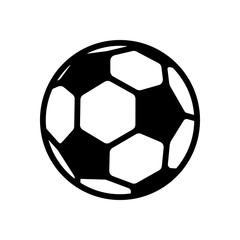 Simple football ball, sport logo. Black icon on white background