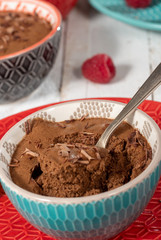 bowl of homemade chocolate mousse