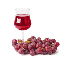 Wine glass and grapes