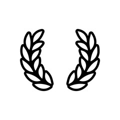 Obraz premium Laurel wreath, champion olive, outline design. Black icon on white background