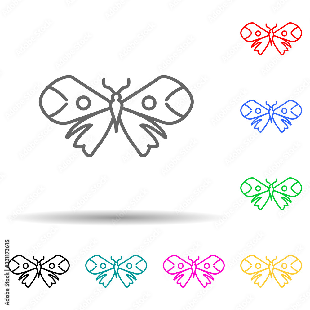 Poster butterfly multi color set icon. simple thin line, outline vector of butterfly icons for ui and ux, w