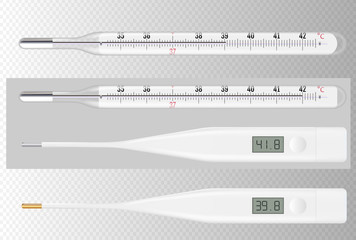 Reliable mercury and modern electronic medical thermometers