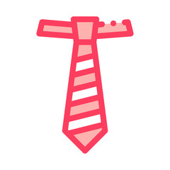 Striped Tie Icon Vector. Outline Striped Tie Sign. Isolated Contour Symbol Illustration