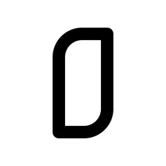 Letter O of alphabet, isolated outline symbol. Black icon on white background