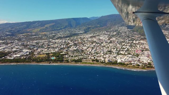 Aerial view of Saint Denis Reunion island