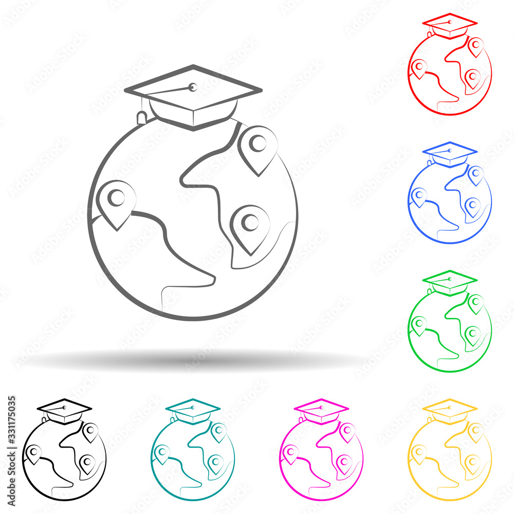 Poster education for all multi color set icon. simple thin line, outline vector of education icons for ui a