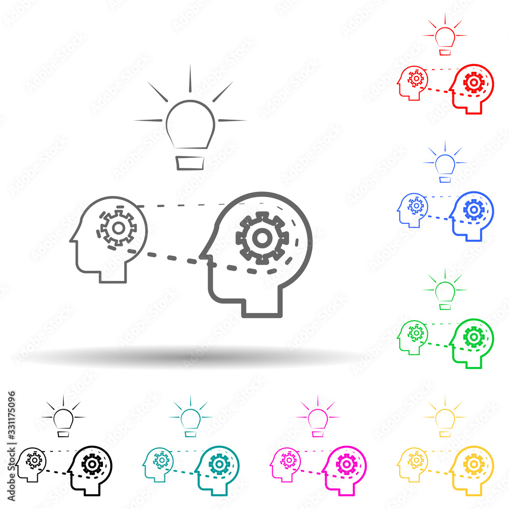 Poster innovation multi color set icon. simple thin line, outline vector of education icons for ui and ux, 
