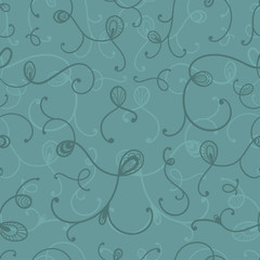 Cute hand drawn abstract seamless pattern, swirly background, great for textiles, banners, wallpapers - vector design