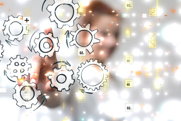 Obraz premium Gear With Success Concept digital.