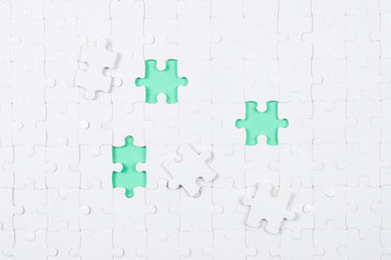 White puzzle background.