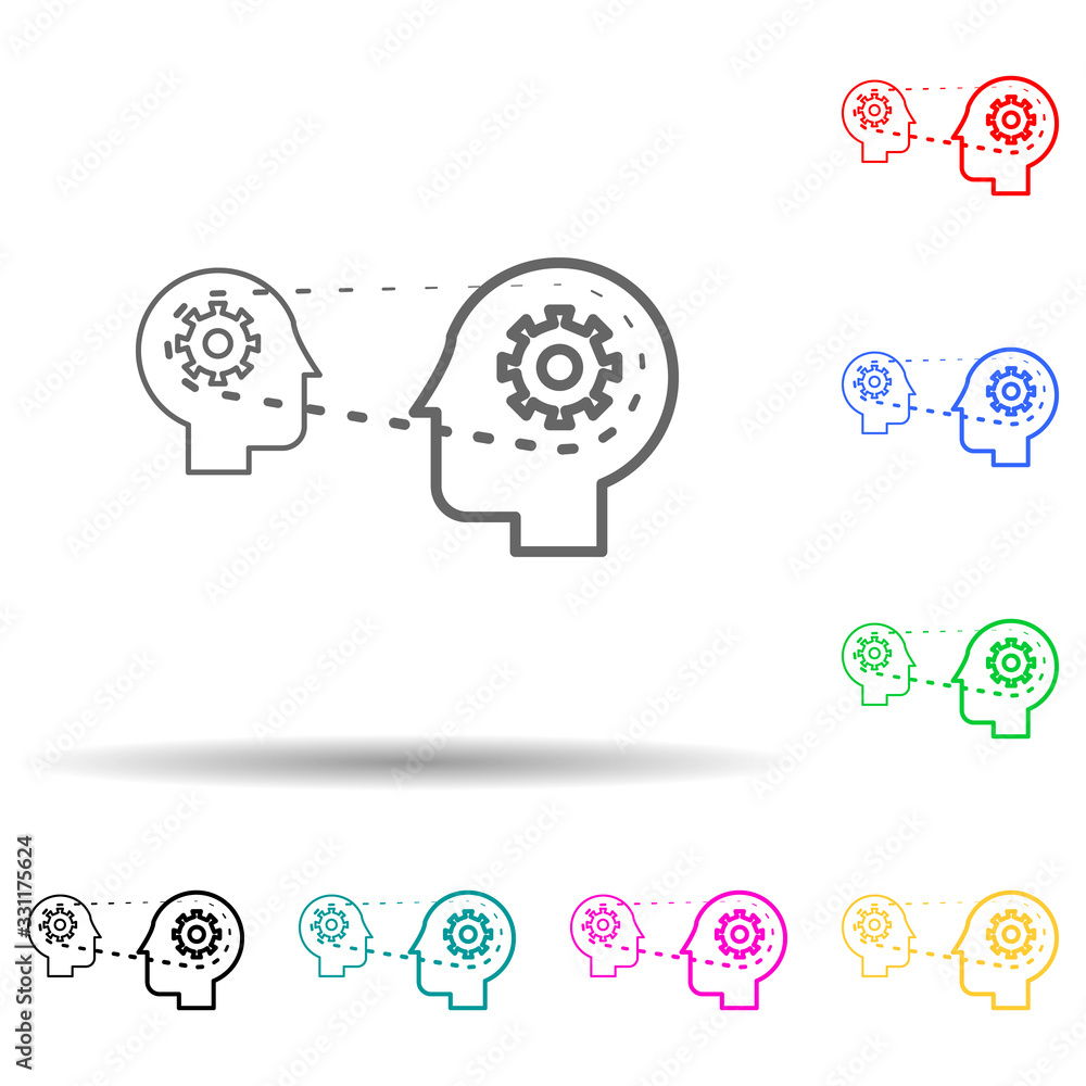 Poster potential multi color set icon. simple thin line, outline vector of education icons for ui and ux, w