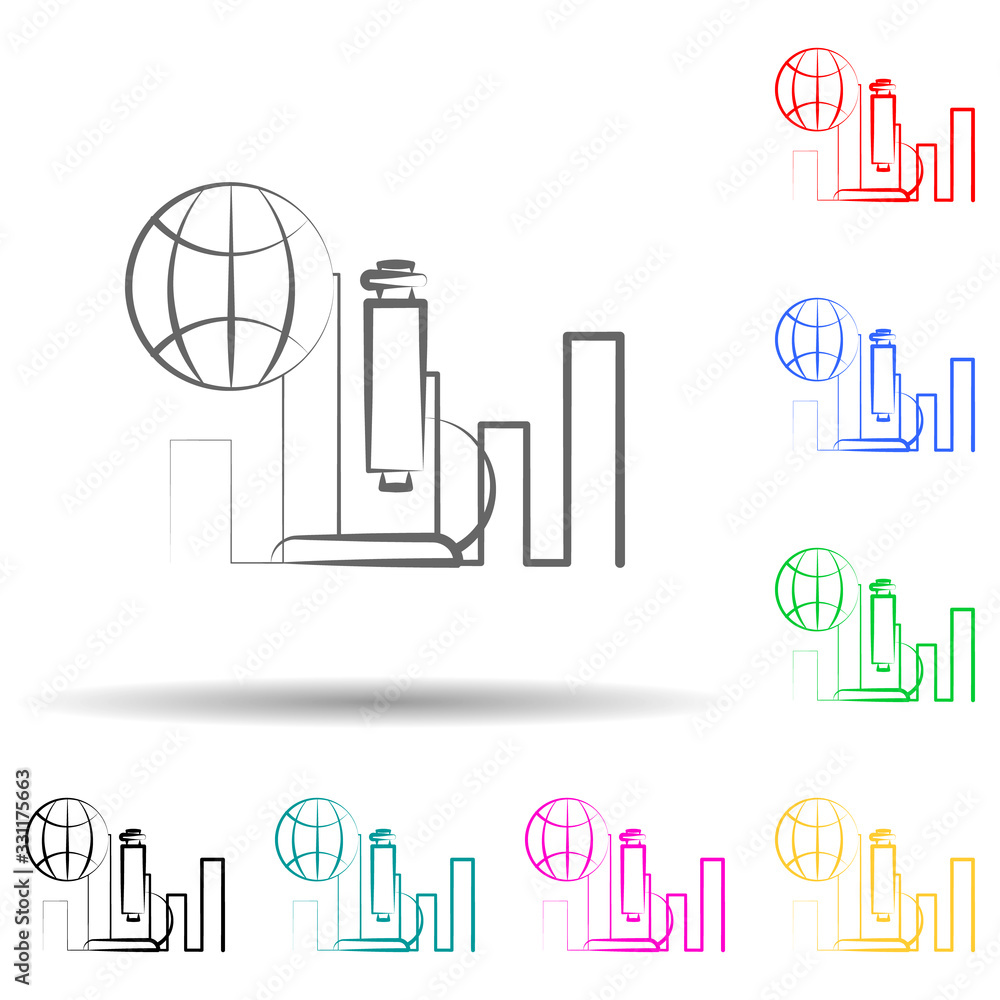 Aufkleber science research multi color set icon. simple thin line, outline vector of education icons for ui an
