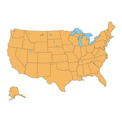 United States of America map. High detailed vector map - USA
