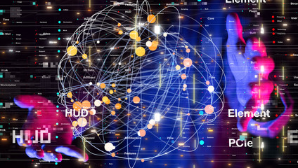 Abstract technology geometric and data