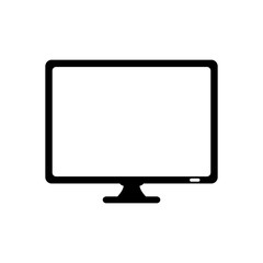 Monitor icon. Computer display. Digital device with wide screen. Vector illustration isolated on white background.