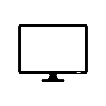 Monitor icon. Computer display. Digital device with wide screen. Vector illustration isolated on white background.