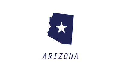 Arizona outline map country shape USA state