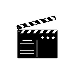 Movie clapper board icon. Flat vector illustration on white background.