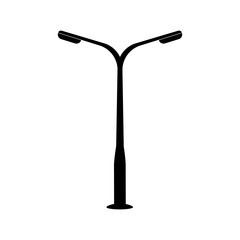 Street lamp icon. Flat vector illustration lamppost single on white background