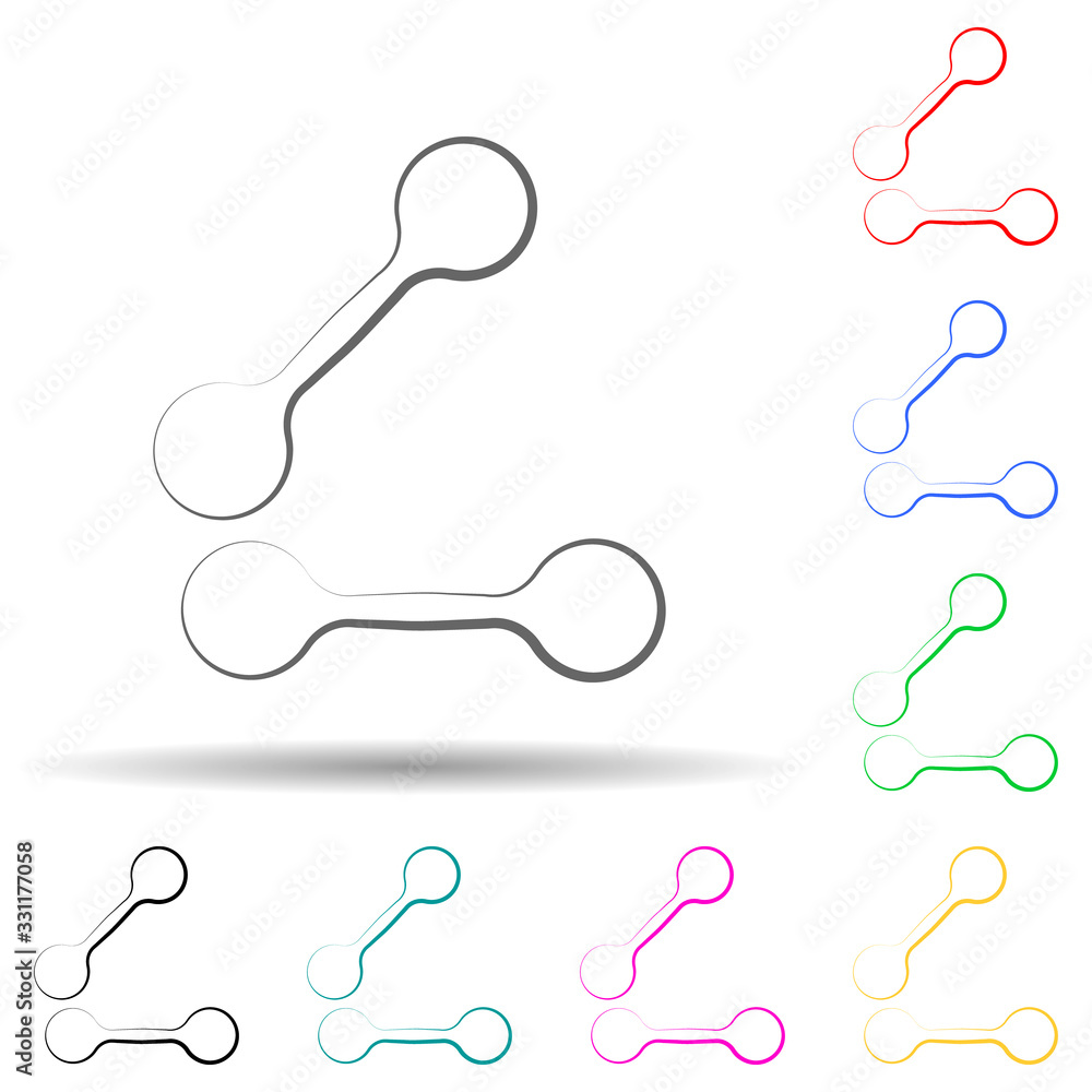 Poster dumbbells multi color set icon. simple thin line, outline vector of fitness icons for ui and ux, web