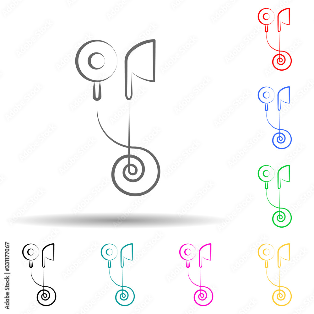 Poster earphones multi color set icon. simple thin line, outline vector of fitness icons for ui and ux, web