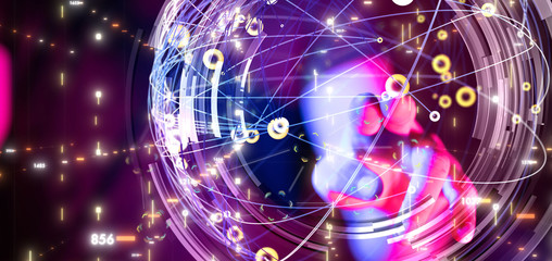 Abstract technology geometric and data