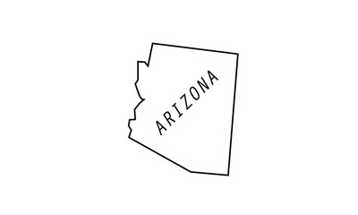 Arizona outline map country shape USA state
