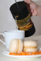 vitamin tea from sea buckthorn , mint, rosehip in winter, delicious tea for beriberi, sea buckthorn soft drink