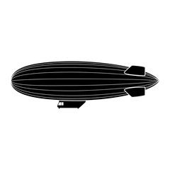Vector blimp aircraft. Airship, dirigible balloon side view. Vector illustration.