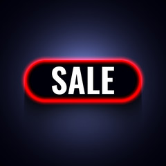 Black and red sale banner. Vector illustration.