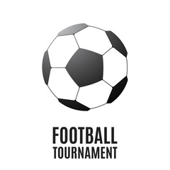 Obraz premium Black and white symbol for football tournament. Ball. Vector illustration.