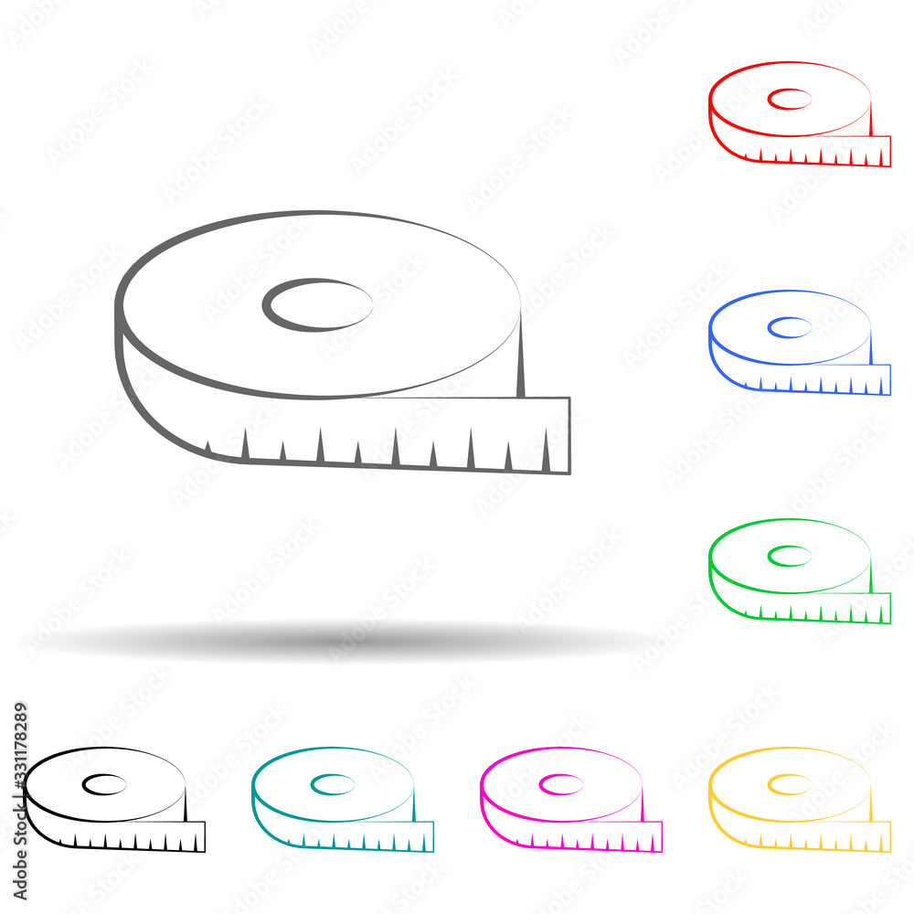 Poster tape multi color set icon. simple thin line, outline vector of fitness icons for ui and ux, website 