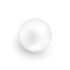 White sphere. Pearl. Vector illustration.