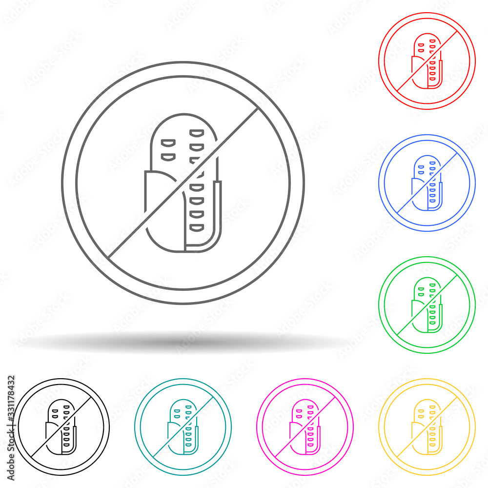 Poster corn free multi color set icon. simple thin line, outline vector of gmo icons for ui and ux, website